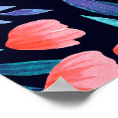 Florale waterverf naadloos. poster (Hoek)