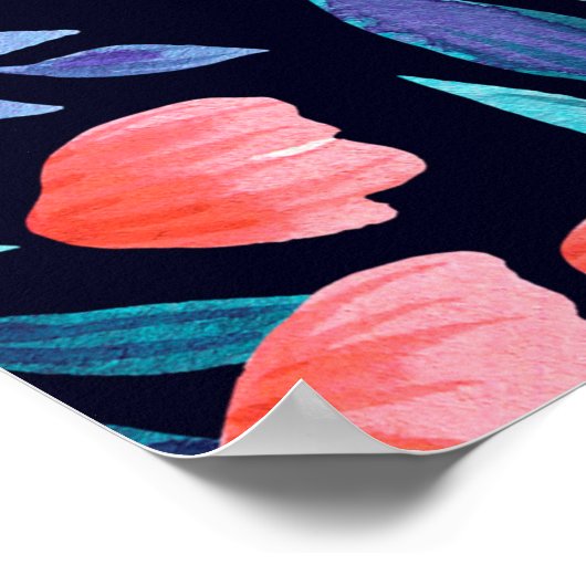 Florale waterverf naadloos. poster (Hoek)