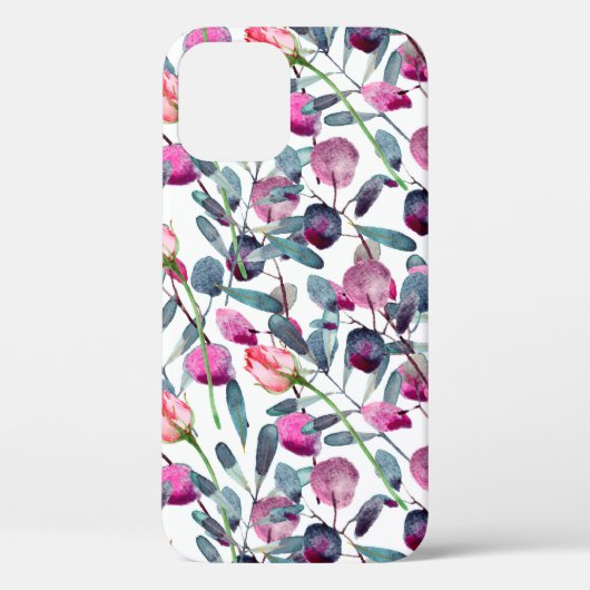 Florale waterverf naadloos. Veldkruiden en Case-Mate iPhone Case (Achterkant)