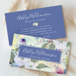  florale waterverf script visitekaartje