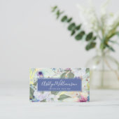 florale waterverf script visitekaartje (Staand voorkant)