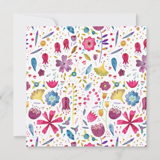 Florale Waterverf Sla de datum op Kaart (Achterkant)