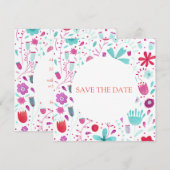 Florale Waterverf Sla de datum op Kaart (Voorkant / Achterkant)