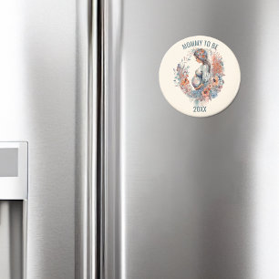 Florale Waterverf verwacht dat mama wordt Magneet