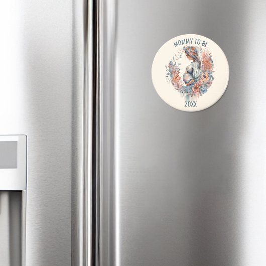 Florale Waterverf verwacht dat mama wordt Magneet