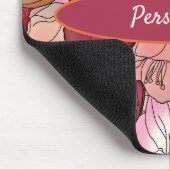 Florale Waterverven Roze paarse bloemen personalis Muismat (Hoek)