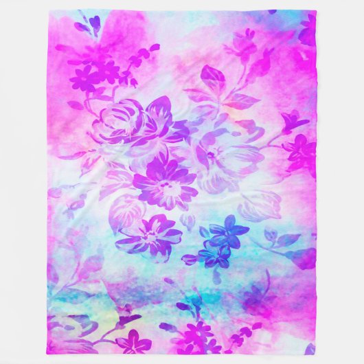 Florale Waterverven schilderen Fleece Deken (Voorkant)