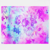 Florale Waterverven schilderen Fleece Deken (Voorkant (Horizontaal))