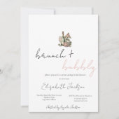 Florale Wijn Set Glitters Bruidsdiner Kaart (Voorkant)