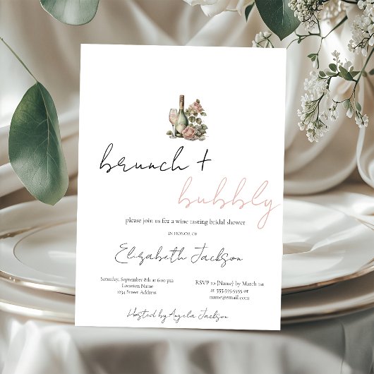 Florale Wijn Set Glitters Bruidsdiner Kaart