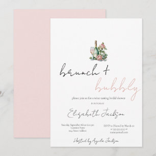 Florale wijnset brunch & bubbels bruidsdiner  kaart
