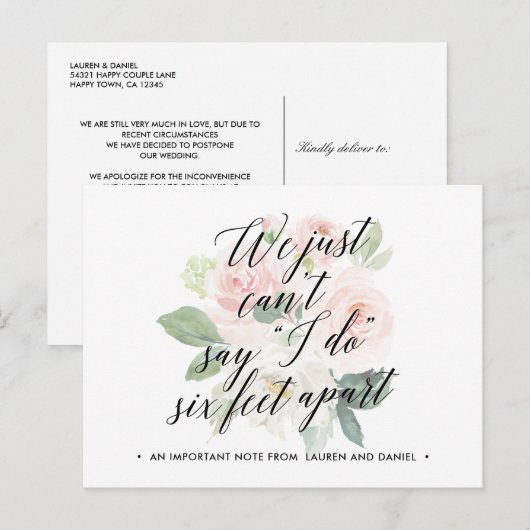 Florale wijziging van plannen uitgesteld tot geann aankondigingskaart (Voorkant / Achterkant)