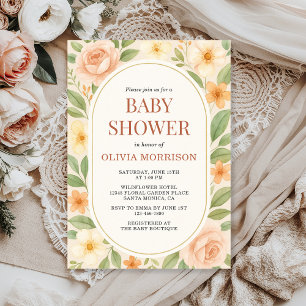 Florale Wilde Bloem Botanische Baby Shower Kaart
