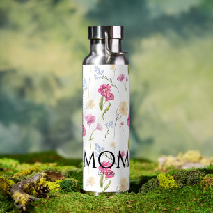 Florale wilde bloem nieuwe moeder gevestigd  waterfles