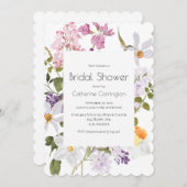 Florale wilde bloemen Bridal Shower Invitations Kaart (Voorkant / Achterkant)