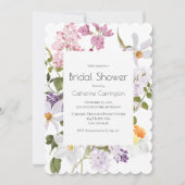 Florale wilde bloemen Bridal Shower Invitations Kaart (Voorkant)