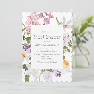 Florale wilde bloemen Bridal Shower Invitations Kaart