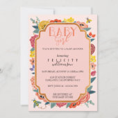 Florale wilde bloemen en babybijentjes kaart (Voorkant)