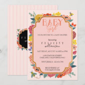 Florale wilde bloemen en babybijentjes kaart (Voorkant / Achterkant)