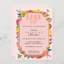 Florale wilde bloemen en babybijentjes kaart