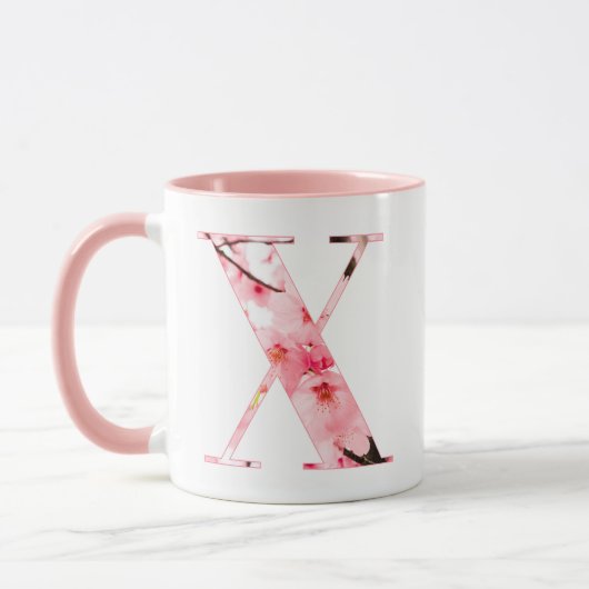 Florale X Initiele Mok | Gepersonaliseerde Naam & (Links)