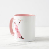 Florale X Initiele Mok | Gepersonaliseerde Naam & (Voorkant links)