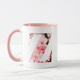Florale Z Initialen Mok | Gepersonaliseerde Naam &