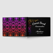 Florale zegens in Neon Black Guest Book Gastenboek (Volledig)