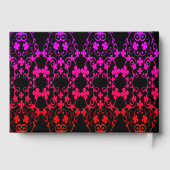 Florale zegens in Neon Black Guest Book Gastenboek (Achterkant)