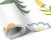 florale zomer botanische achtergrond cadeaupapier (Rol Hoek)