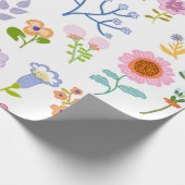 florale zomer botanische achtergrond cadeaupapier (Hoek)