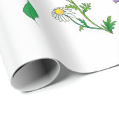 florale zomer botanische achtergrond cadeaupapier (Rol Hoek)