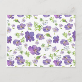 florale zomer botanische achtergrond van lila wate briefkaart