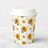 Florale zonnebloemen papieren bekers (Links)