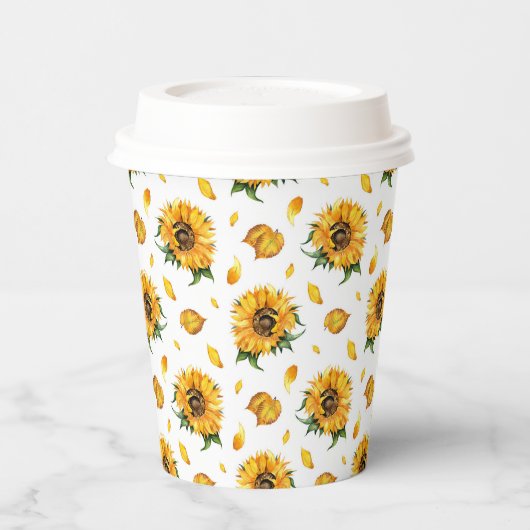 Florale zonnebloemen papieren bekers (Links)