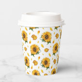 Florale zonnebloemen papieren bekers (Achterkant)