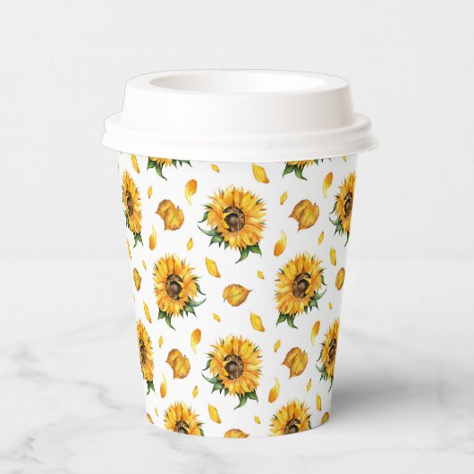 Florale zonnebloemen papieren bekers (Rechts)