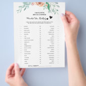 Florale 'Zou Ze Liever' Bruiloft Feest Spel Flyer (Hand)