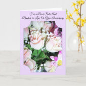 Florale zuster en zwager gepersonaliseerde verjaar kaart (Gele Bloem)