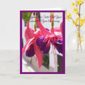 Florale zuster en zwager gepersonaliseerde verjaar kaart (Gele Bloem)