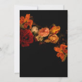 Florale Zwarte Bruiloft Kaart (Achterkant)