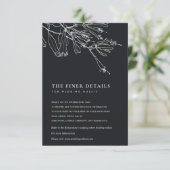 FLORALE ZWARTE EN WITTE LIJN DIE WEDDENDE DETAILS INFORMATIEKAARTJE (Staand voorkant)