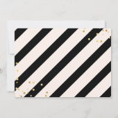 Florale zwarte en witte strepen 21e verjaardag kaart (Achterkant)