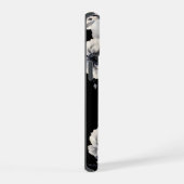 Florale Zwarte Witte Monogram iPhone 15 Case (Rechterkant)