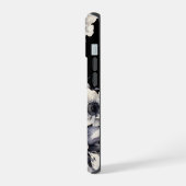 Florale Zwarte Witte Monogram iPhone 15 Case (Linkerkant)