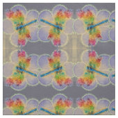 Floralen en libellen stof (Swatch)
