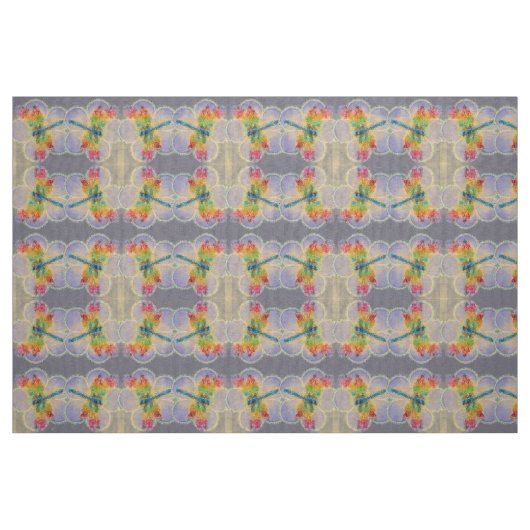 Floralen en libellen stof (Fat Quarter)