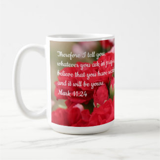  floralen, met vers vanaf Mark 11:24 Koffiemok