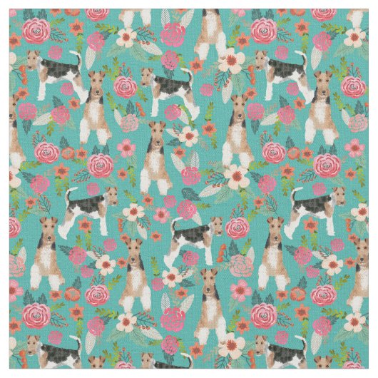 floralen turquoise - dradenfox stof (Close Up)
