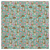  floralen turquoise stof (Swatch)